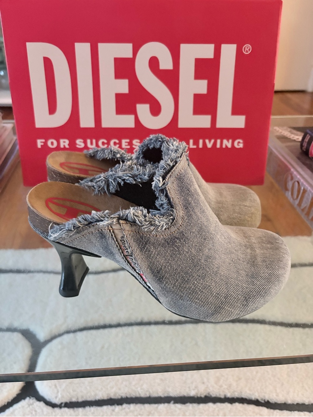 Diesel Women's Denim Mule Clog Heels